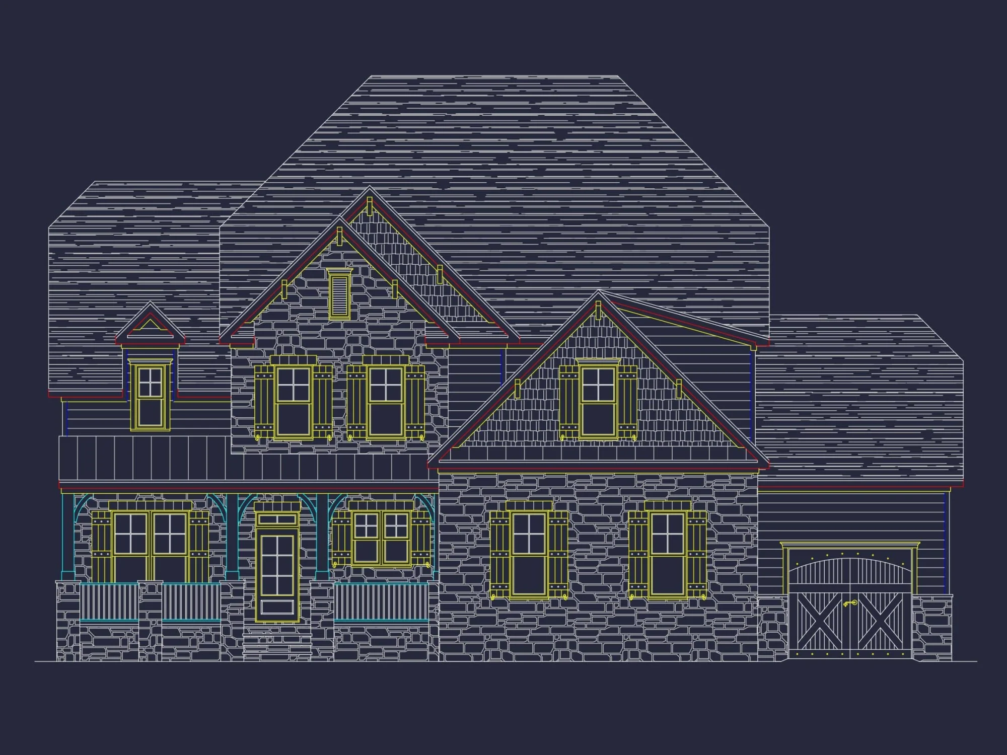 Luxury House Plan with Sloped Lot Design, CAD Blueprints & Grand Layout