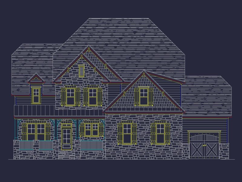 Luxury House Plan with Sloped Lot Design, CAD Blueprints & Grand Layout