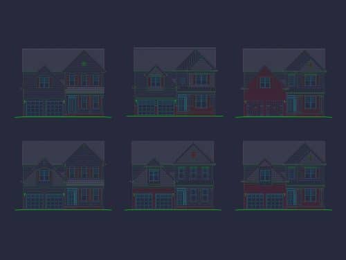 Elegant CAD Home Plan with 2 Floors, Garage & 4 Bedrooms