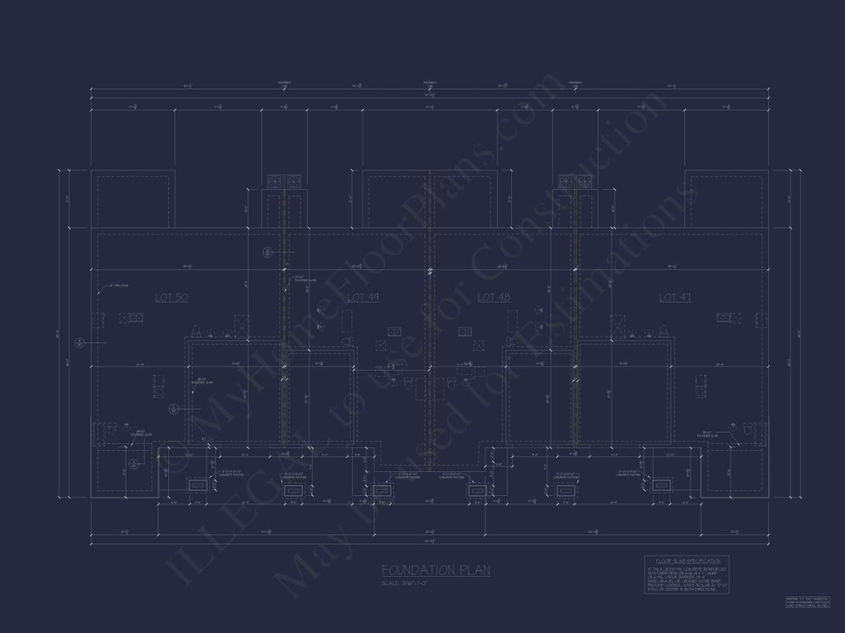 4-Unit Townhome Floor Plan with Open Layout and Craftsman Design