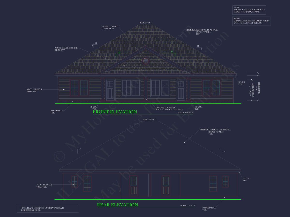 Modern Duplex House Floor Plan with CAD Blueprint Designs