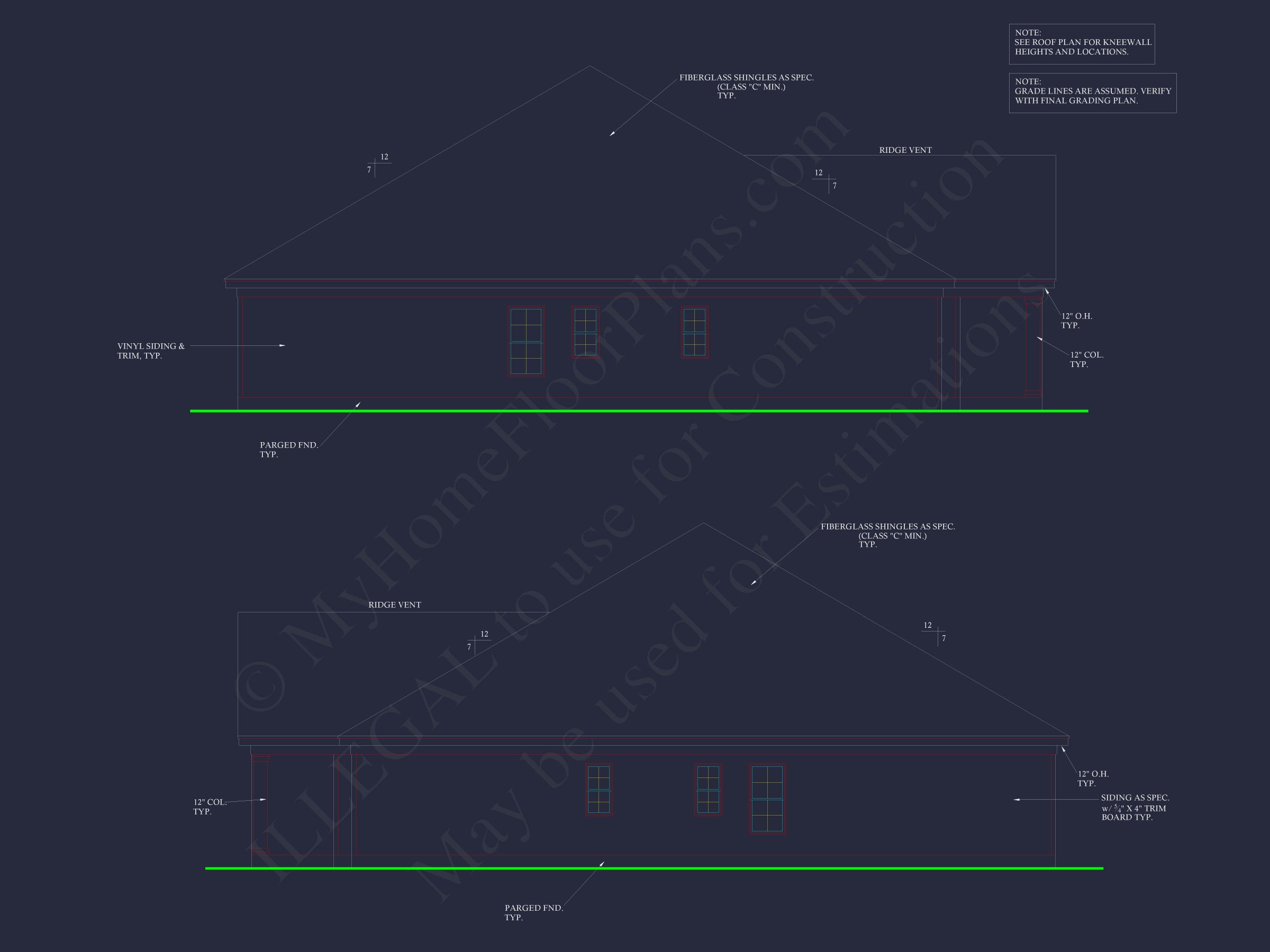 Modern Duplex House Floor Plan with CAD Blueprint Designs