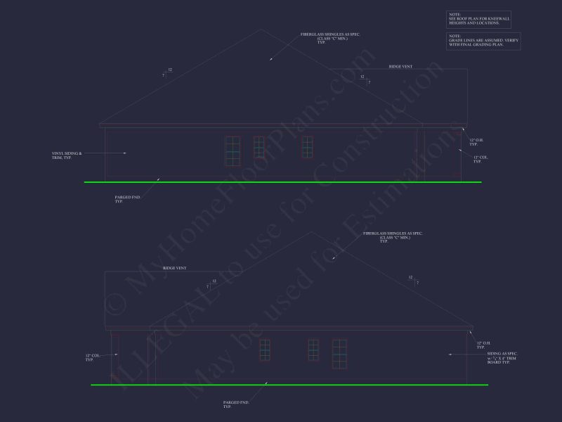 Modern Duplex House Floor Plan with CAD Blueprint Designs