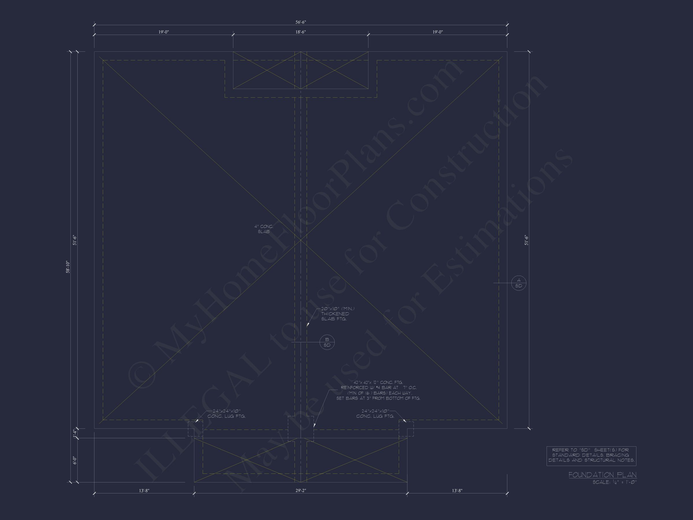 Modern Duplex House Floor Plan with CAD Blueprint Designs