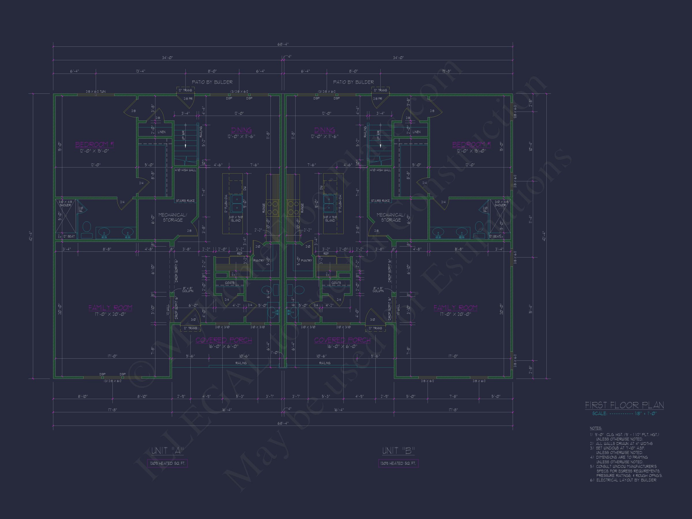 Beautiful Duplex Home Design with Functional CAD Blueprint