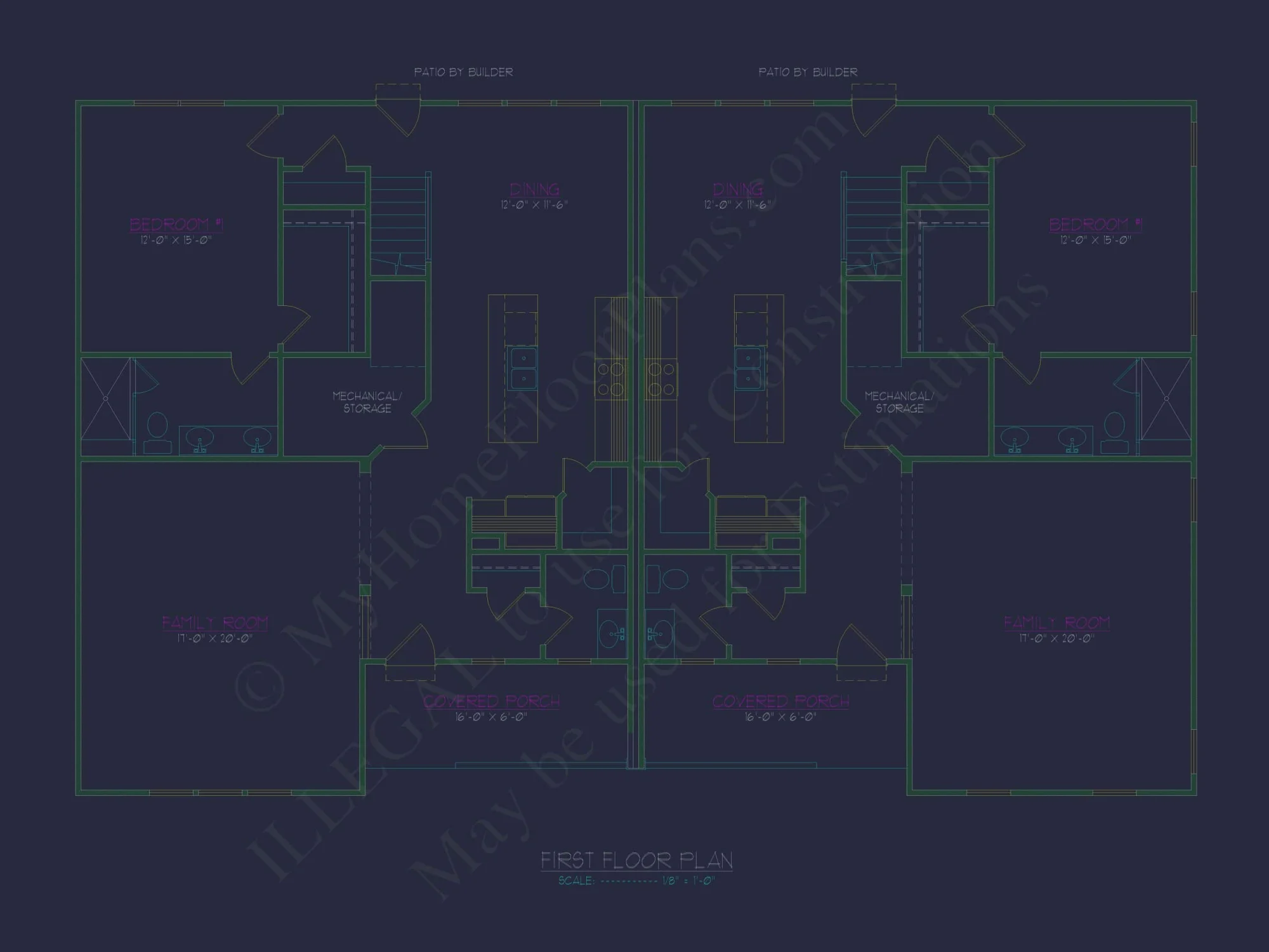 Beautiful Duplex Home Design with Functional CAD Blueprint