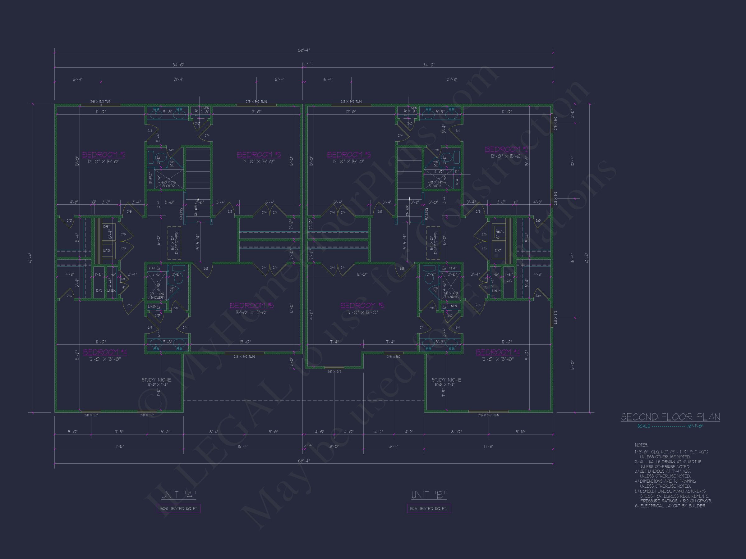 Beautiful Duplex Home Design with Functional CAD Blueprint