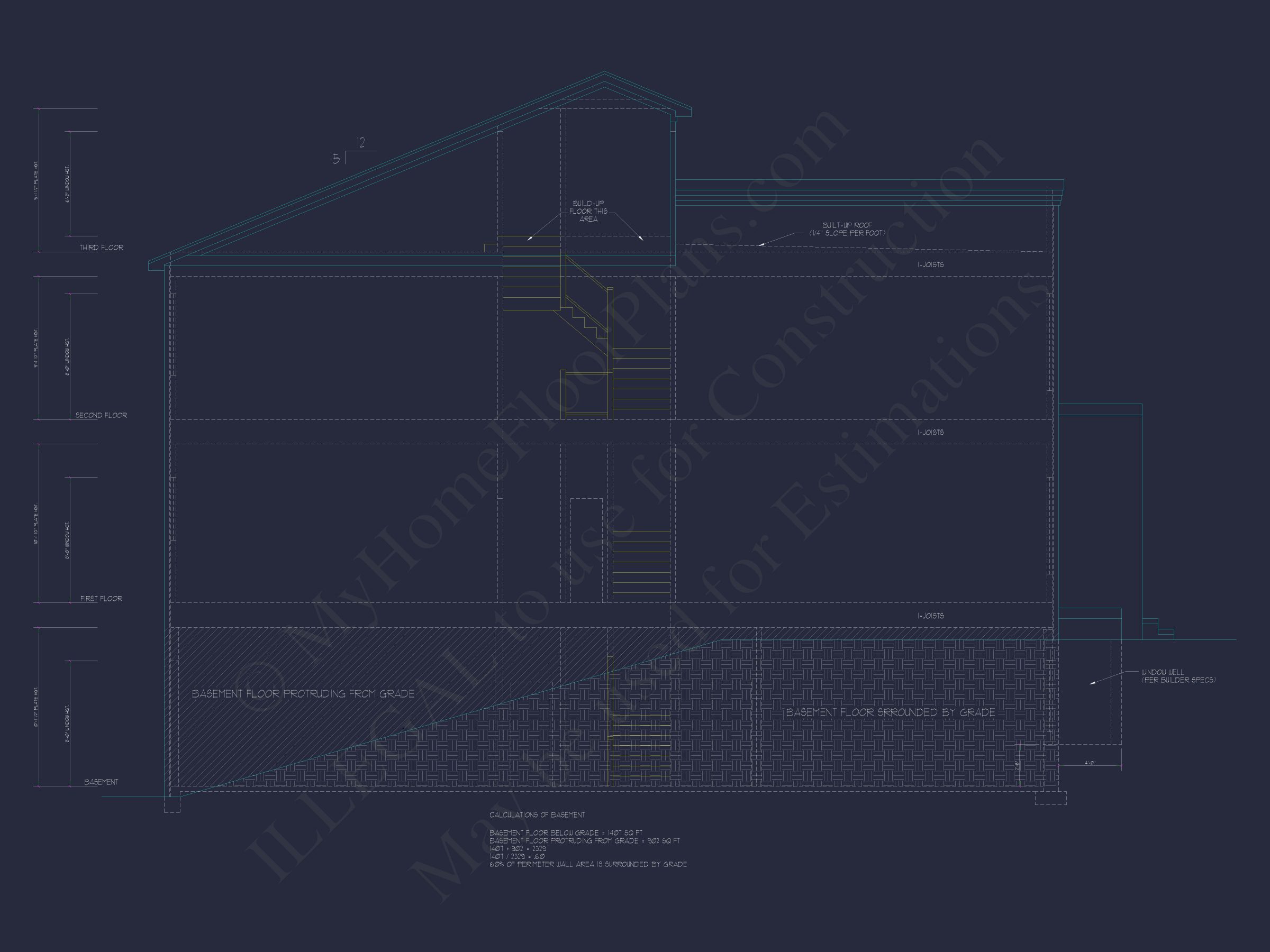 Elegant Multi-Level Home Plans: Floor Blueprints and CAD Designs