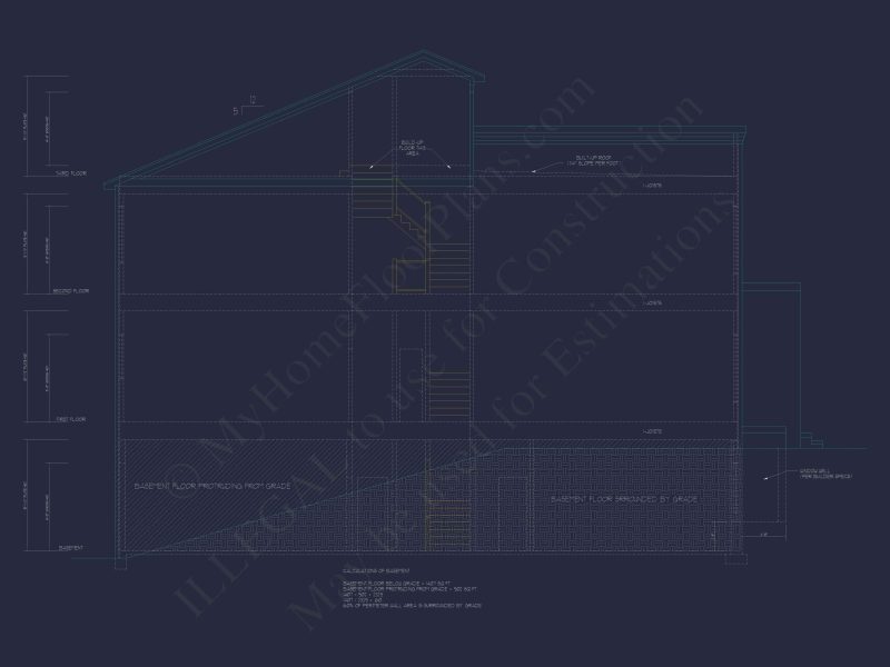 Elegant Multi-Level Home Plans: Floor Blueprints and CAD Designs