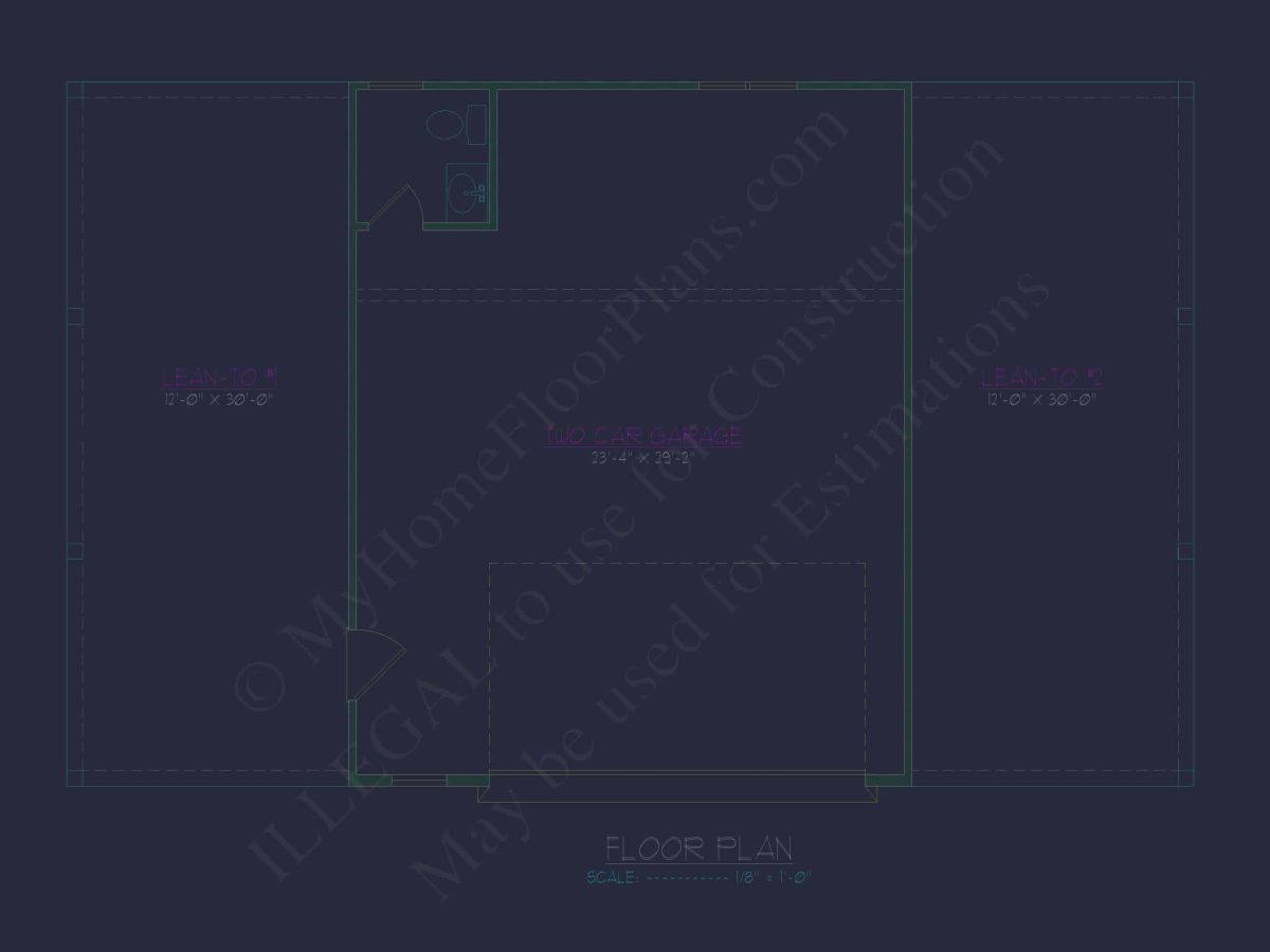 Modern Garage & Workshop Home Plan with Functional Layout and CAD Files