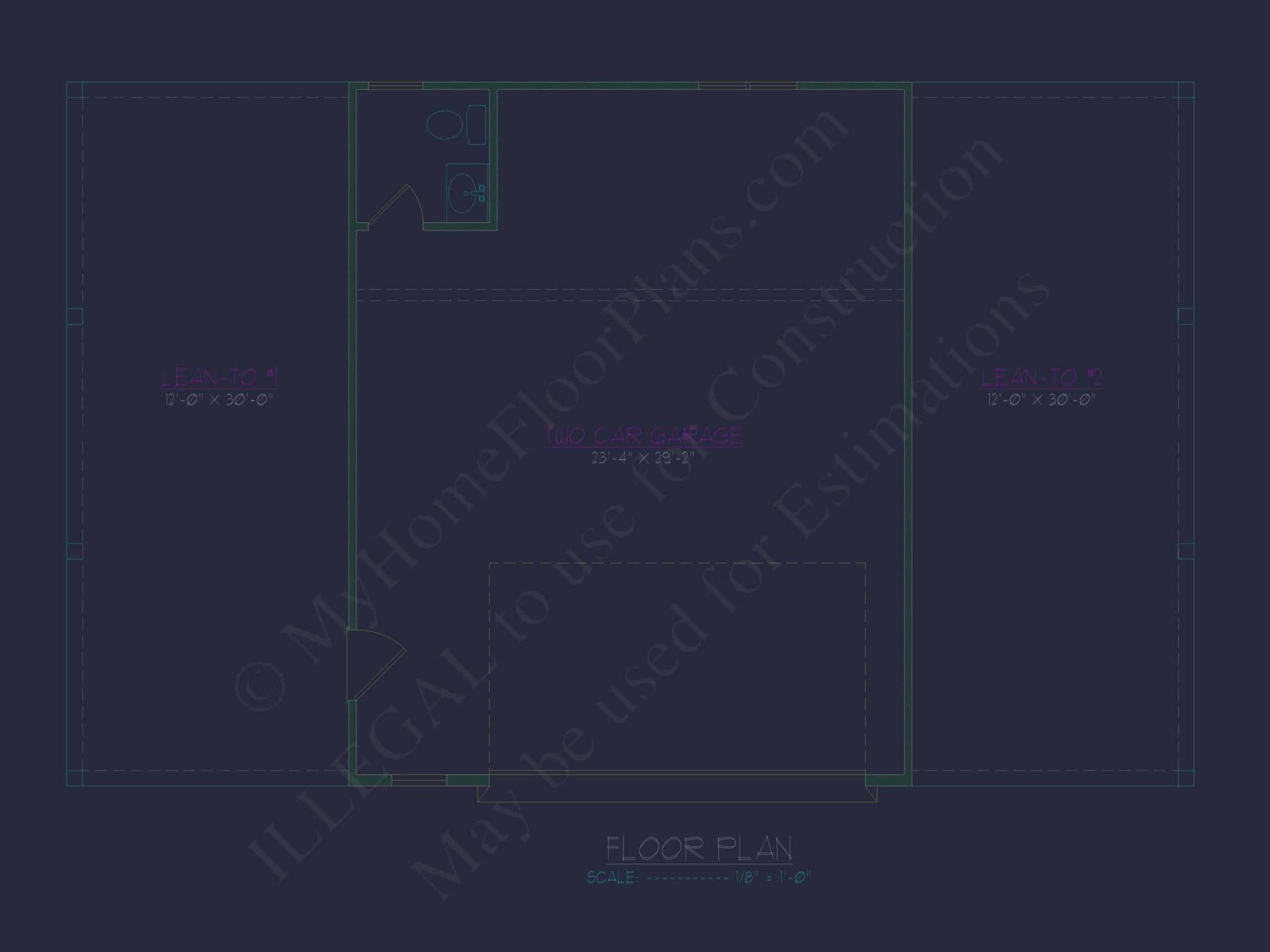 Modern Garage & Workshop Home Plan with Functional Layout and CAD Files