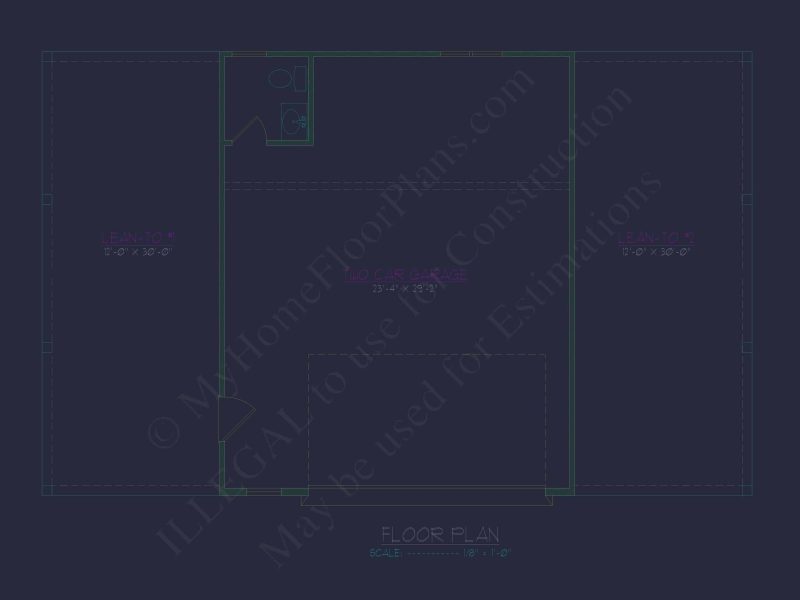 Modern Garage & Workshop Home Plan with Functional Layout and CAD Files