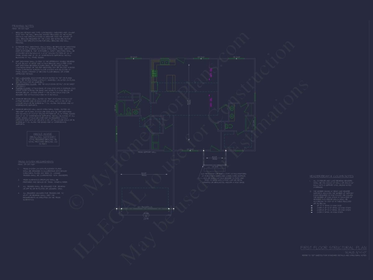 Traditional Ranch Home Plan with Open Floor Design and CAD
