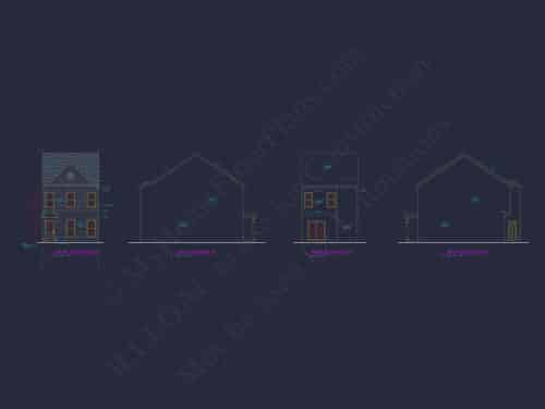 Modern Townhome Floor Plan with Open Layout and CAD Files