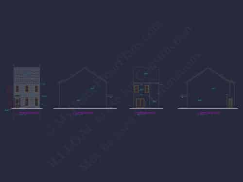 Modern Townhome Floor Plan with Open Layout and CAD Files