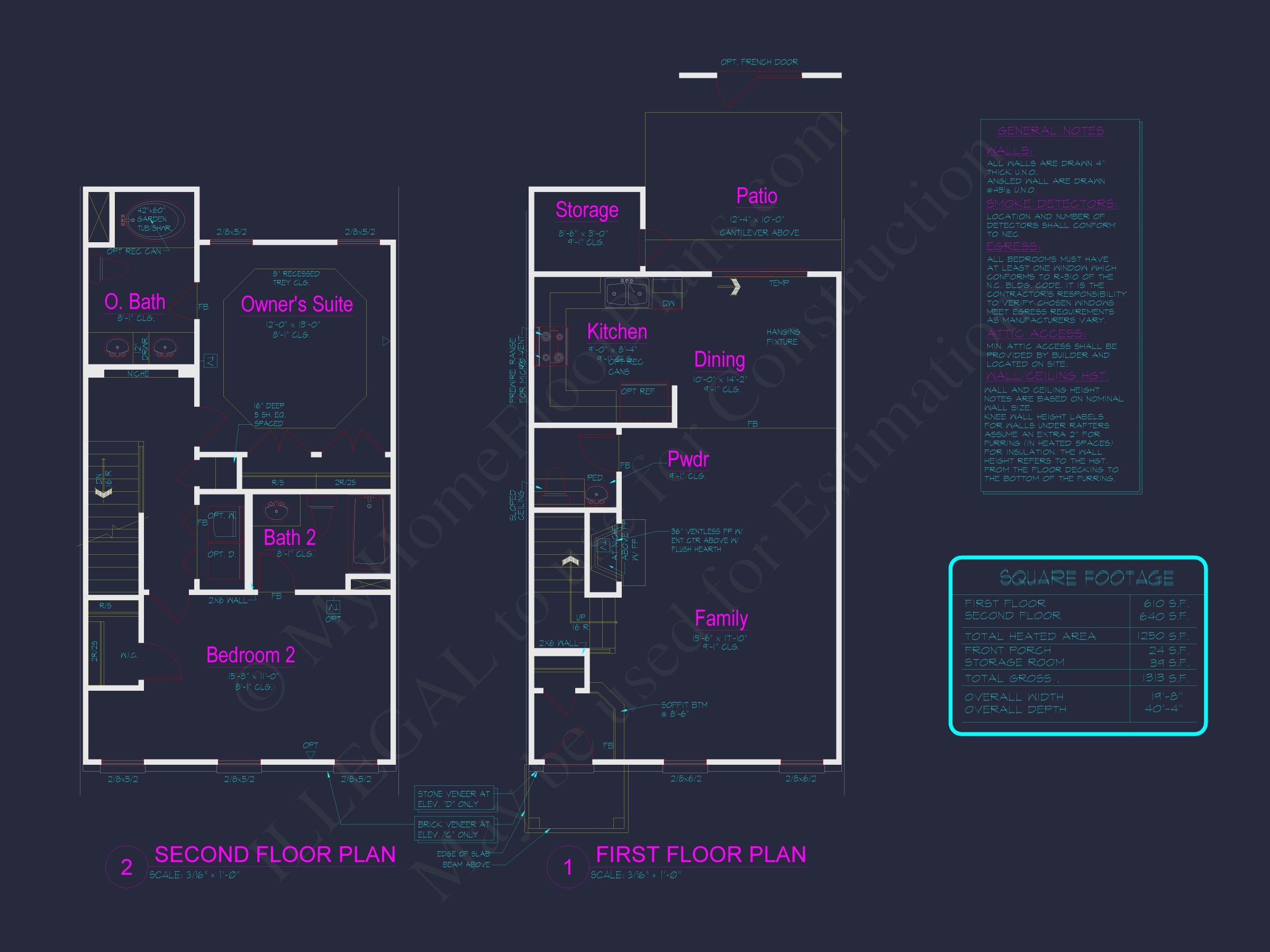 Modern Townhome Floor Plan with Open Layout and CAD Files