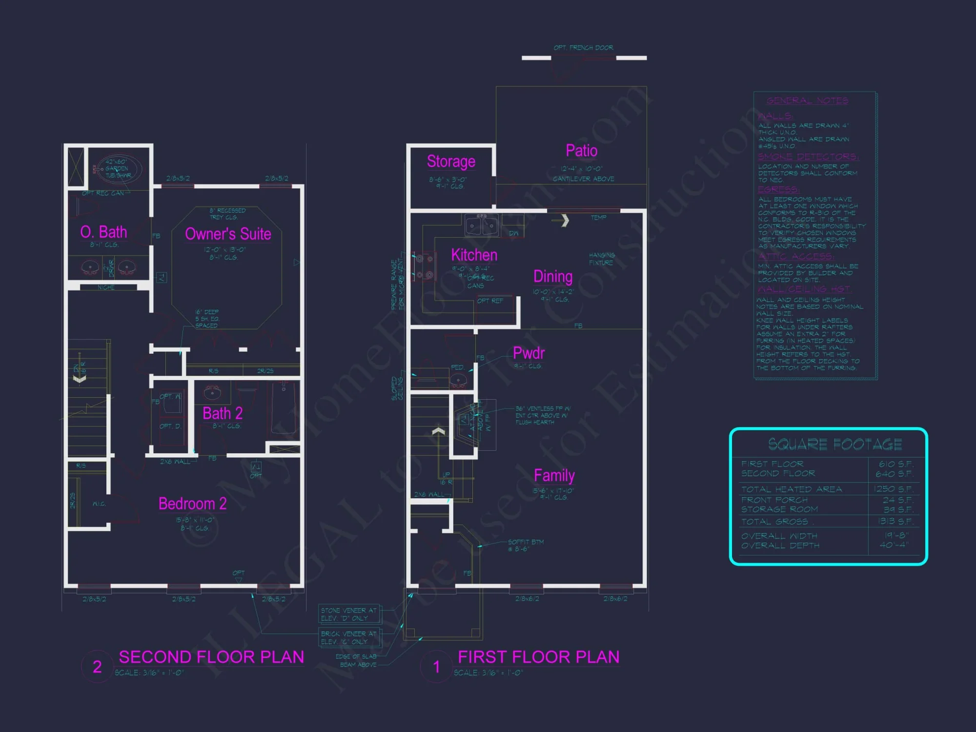 Modern Townhome Floor Plan with Open Layout and CAD Files