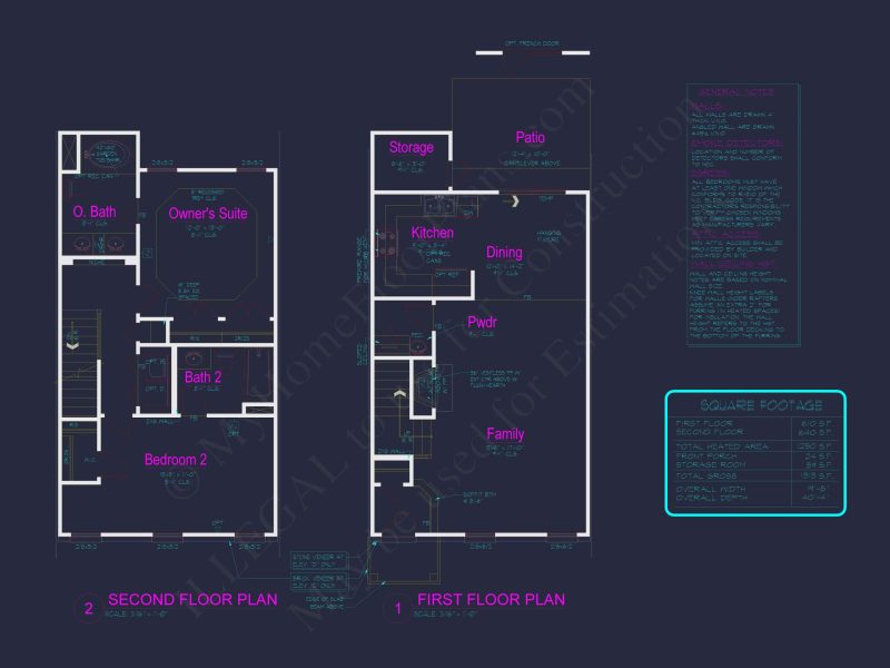 Modern Townhome Floor Plan with Open Layout and CAD Files