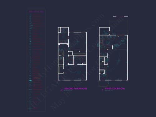 Modern Townhome Floor Plan with Open Layout and CAD Files