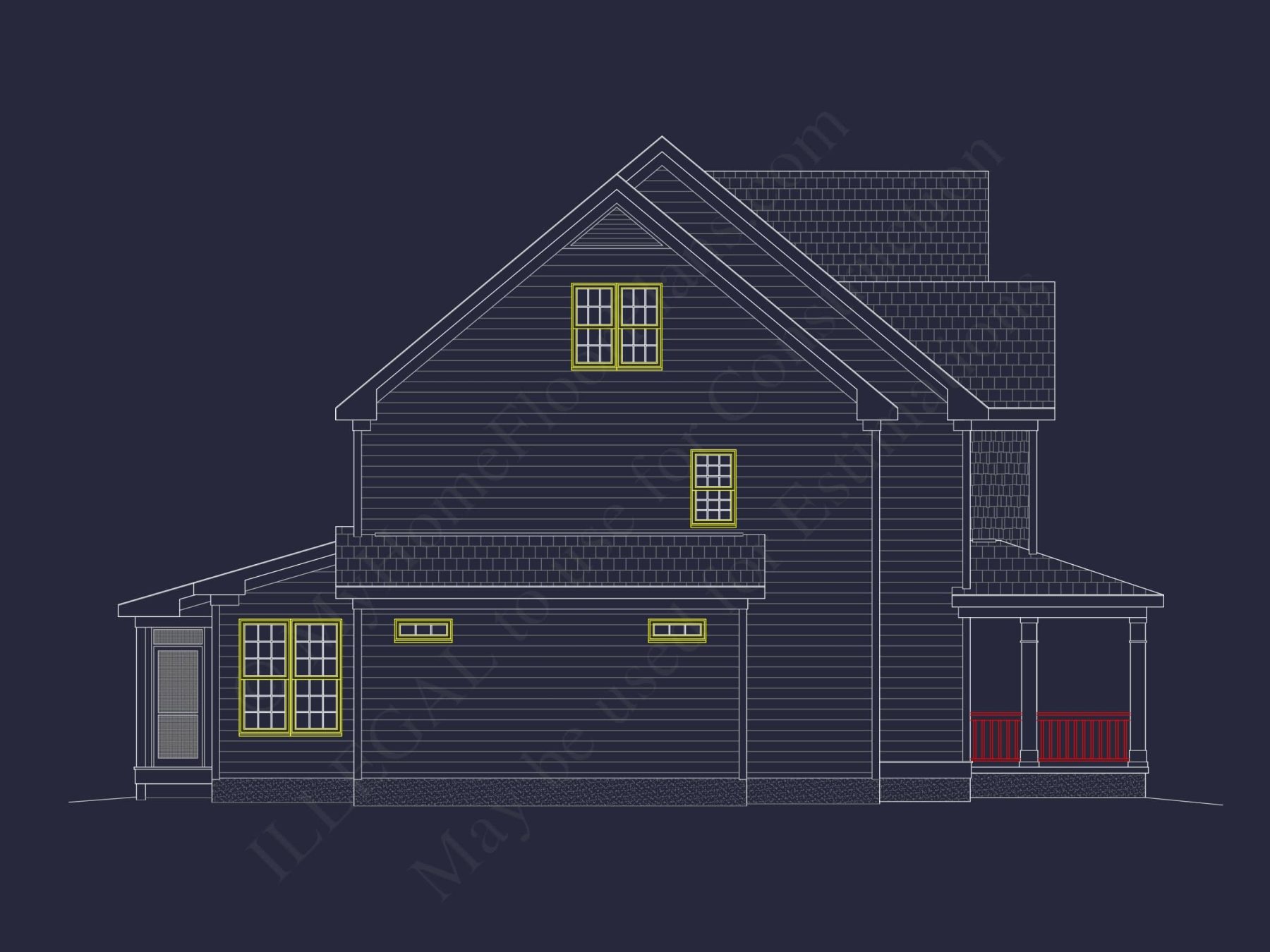 Charming 3-Story House Plan with Detailed CAD Blueprint