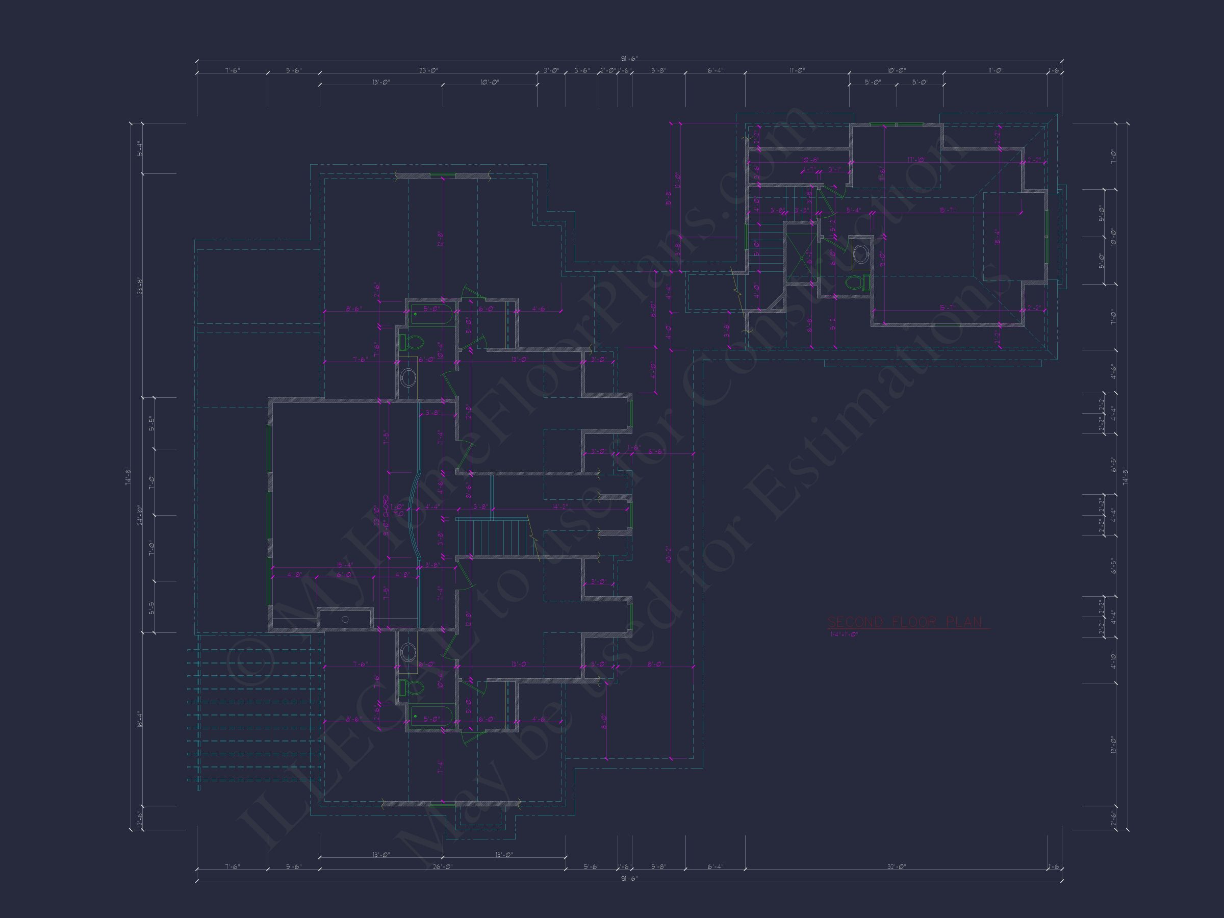 Charming 2-Story House Plan with 3 Beds, CAD Blueprint, and Craftsman Design