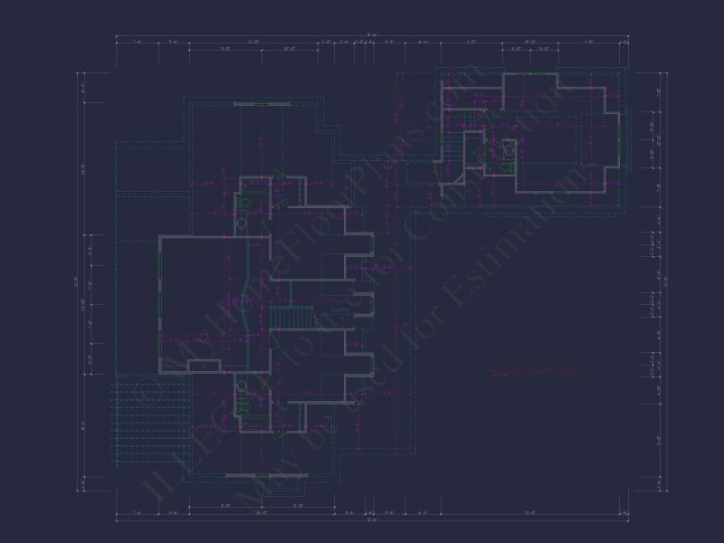 Charming 2-Story House Plan with 3 Beds, CAD Blueprint, and Craftsman Design