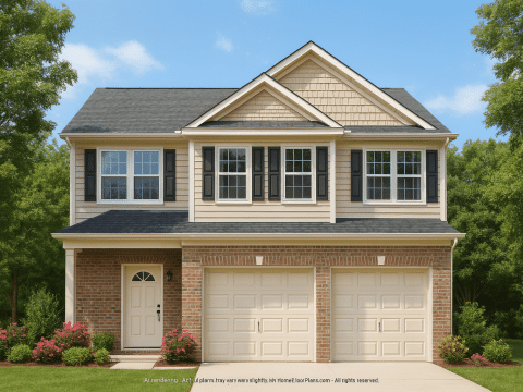 Modern 2-Story CAD House Plan with Brick Exterior & Open Layout