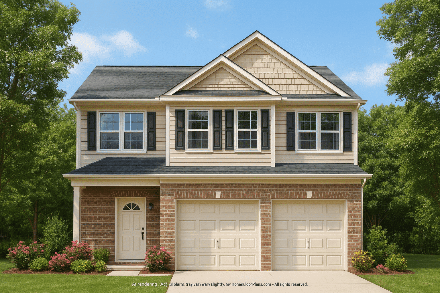 Modern 2-Story CAD House Plan with Brick Exterior & Open Layout