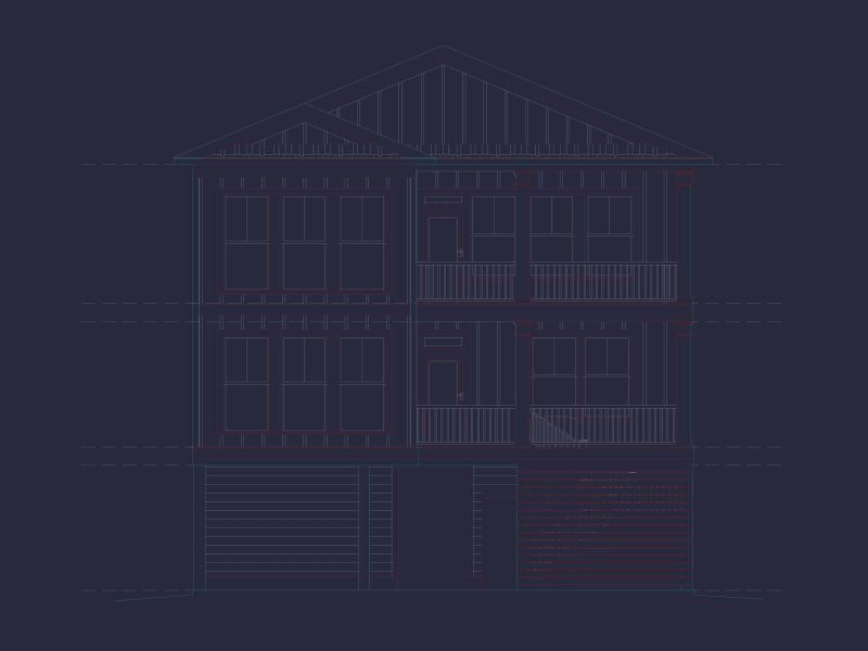 Modern 2-Story Coastal Home Plan with Rear Garage & Balconies