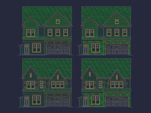 Modern 2-Story Home Plan with Open Floor Plan and CAD Designs