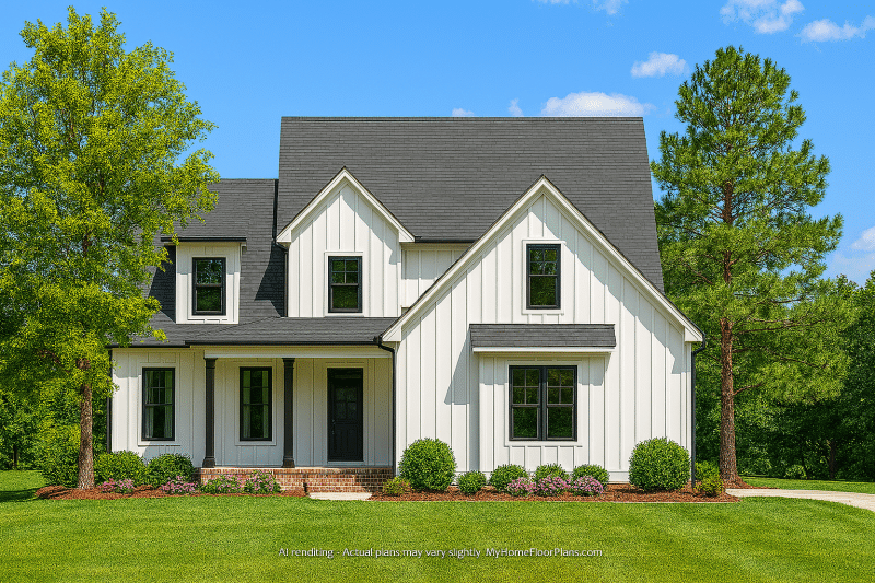 Modern 2-Story House Plan with 4 Bedrooms & CAD Floor Designs