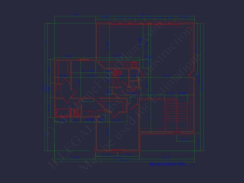 Modern 2-Story House Plan with 4 Bedrooms and CAD Blueprints
