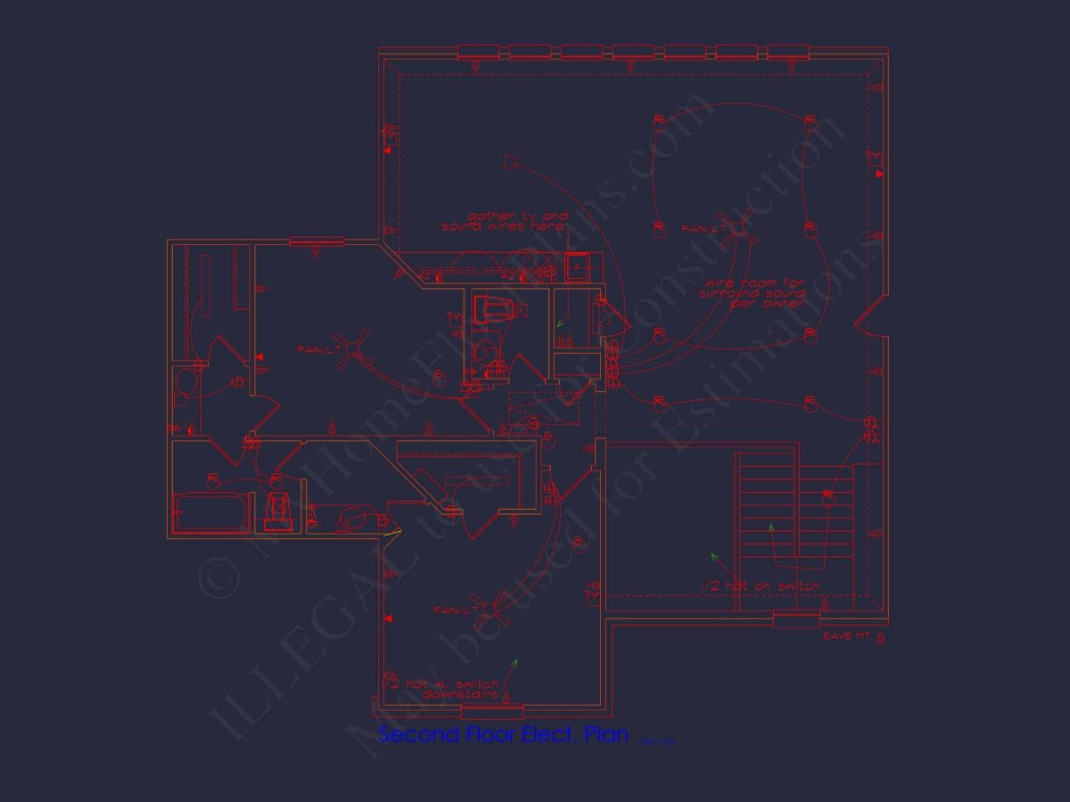 Modern 2-Story House Plan with 4 Bedrooms and CAD Blueprints