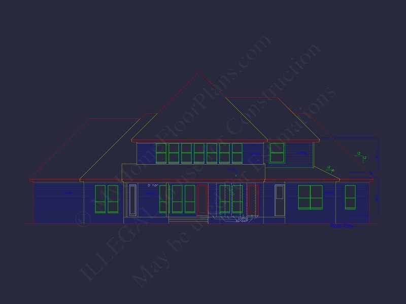 Modern 2-Story House Plan with 4 Bedrooms and CAD Blueprints