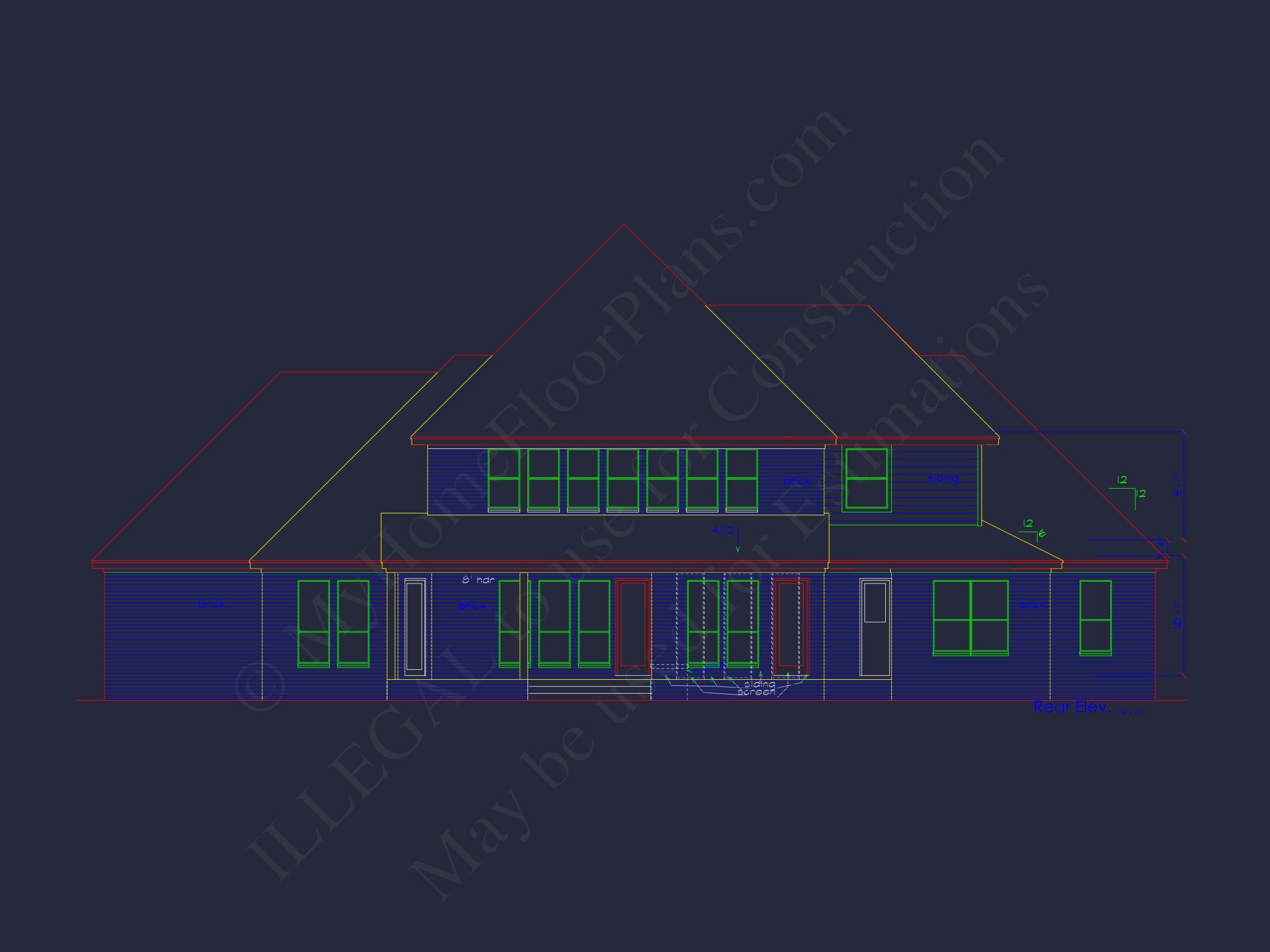 Modern 2-Story House Plan with 4 Bedrooms and CAD Blueprints