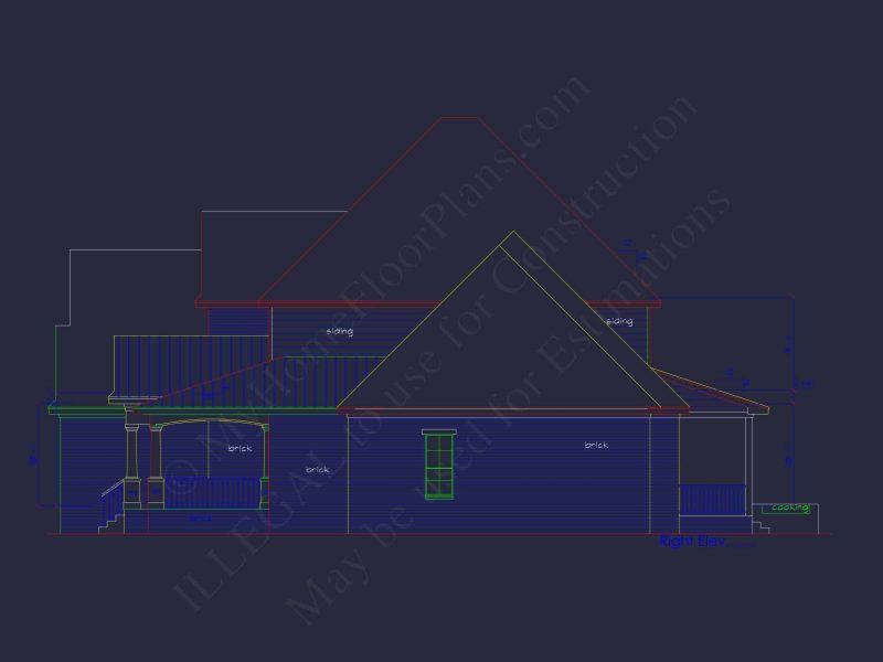 Modern 2-Story House Plan with 4 Bedrooms and CAD Blueprints
