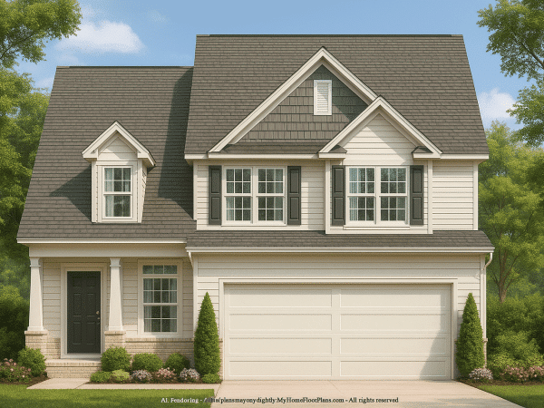 Modern 2-Story House Plan with CAD Designs and Blueprint