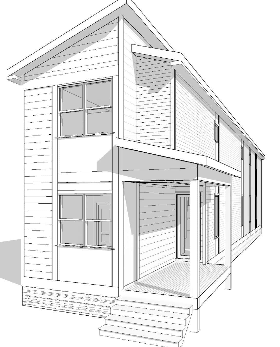 Modern 2-Story House Plan with Clean Lines & Open Floor Layout