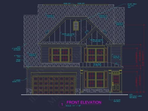 Modern 2-Story House Plan with Customizable CAD Designs
