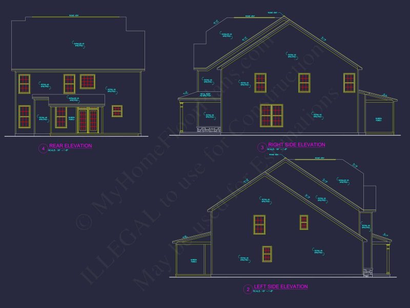 Modern 2-Story House Plan with Customizable CAD Designs