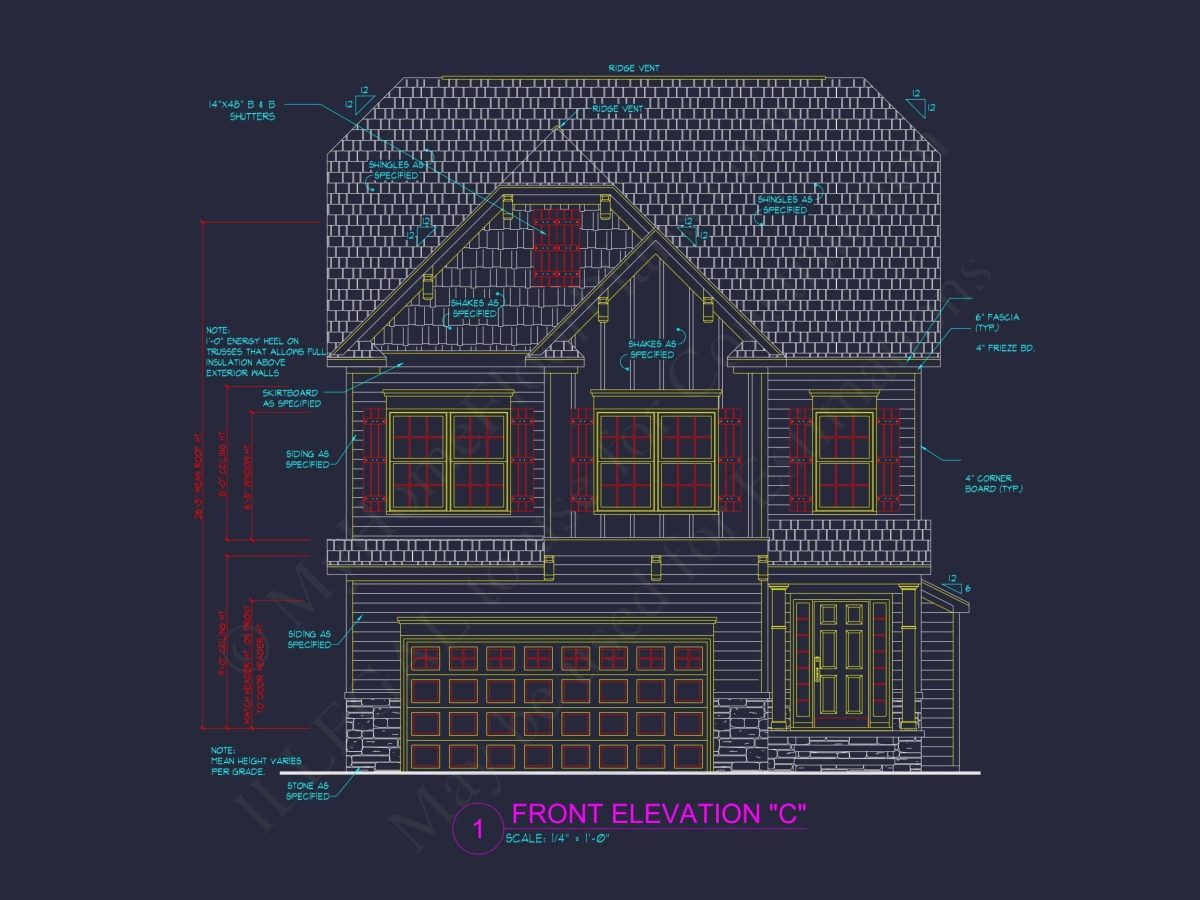 Modern 2-Story House Plan with Narrow Lot Design
