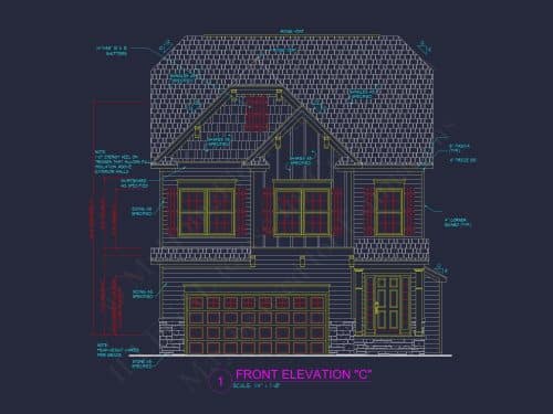 Modern 2-Story House Plan with Narrow Lot Design