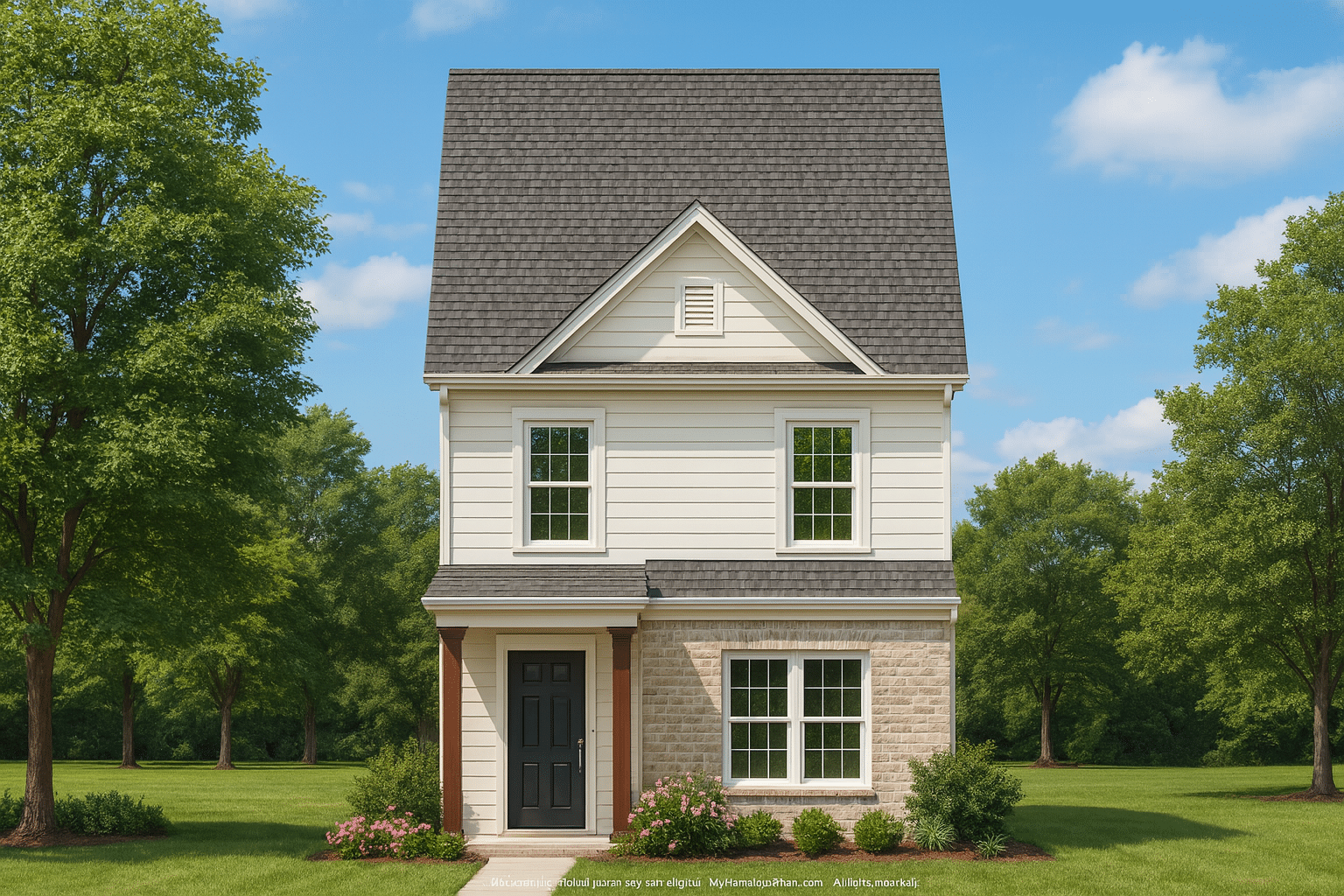 Modern 2-Story Townhome Floor Plan with Open Layout and CAD Blueprints