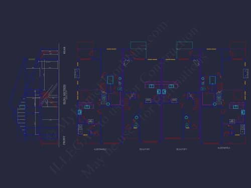 Modern 2-Story Townhome Plan with Craftsman Details