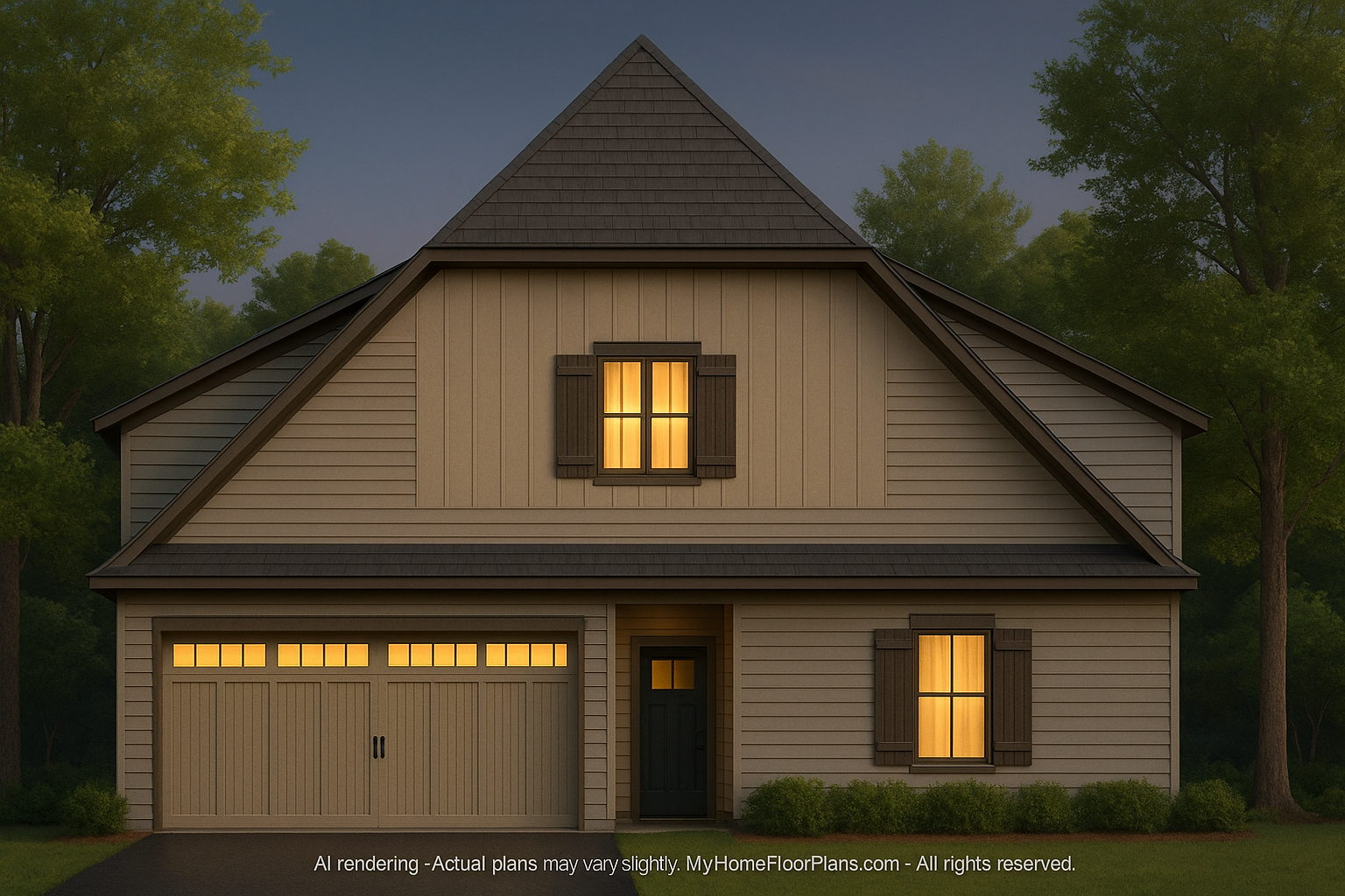 Modern Barn Style Home Plan with 6-Car Garage & Versatile Living Space