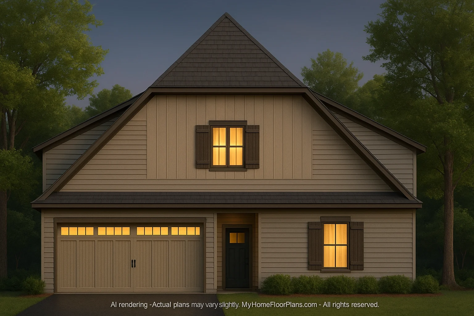 Modern Barn Style Home Plan with 6-Car Garage & Versatile Living Space