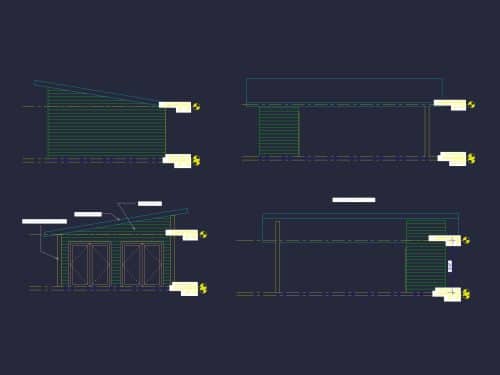 Modern Carport House Floor Plan Sleek 2-Bay Design with CAD Files
