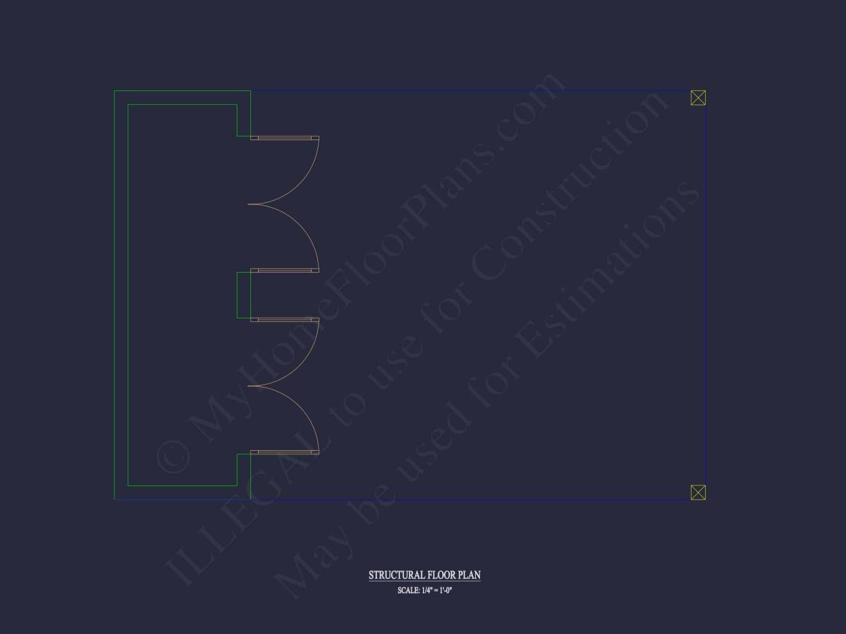 Modern Carport House Floor Plan Sleek 2-Bay Design with CAD Files