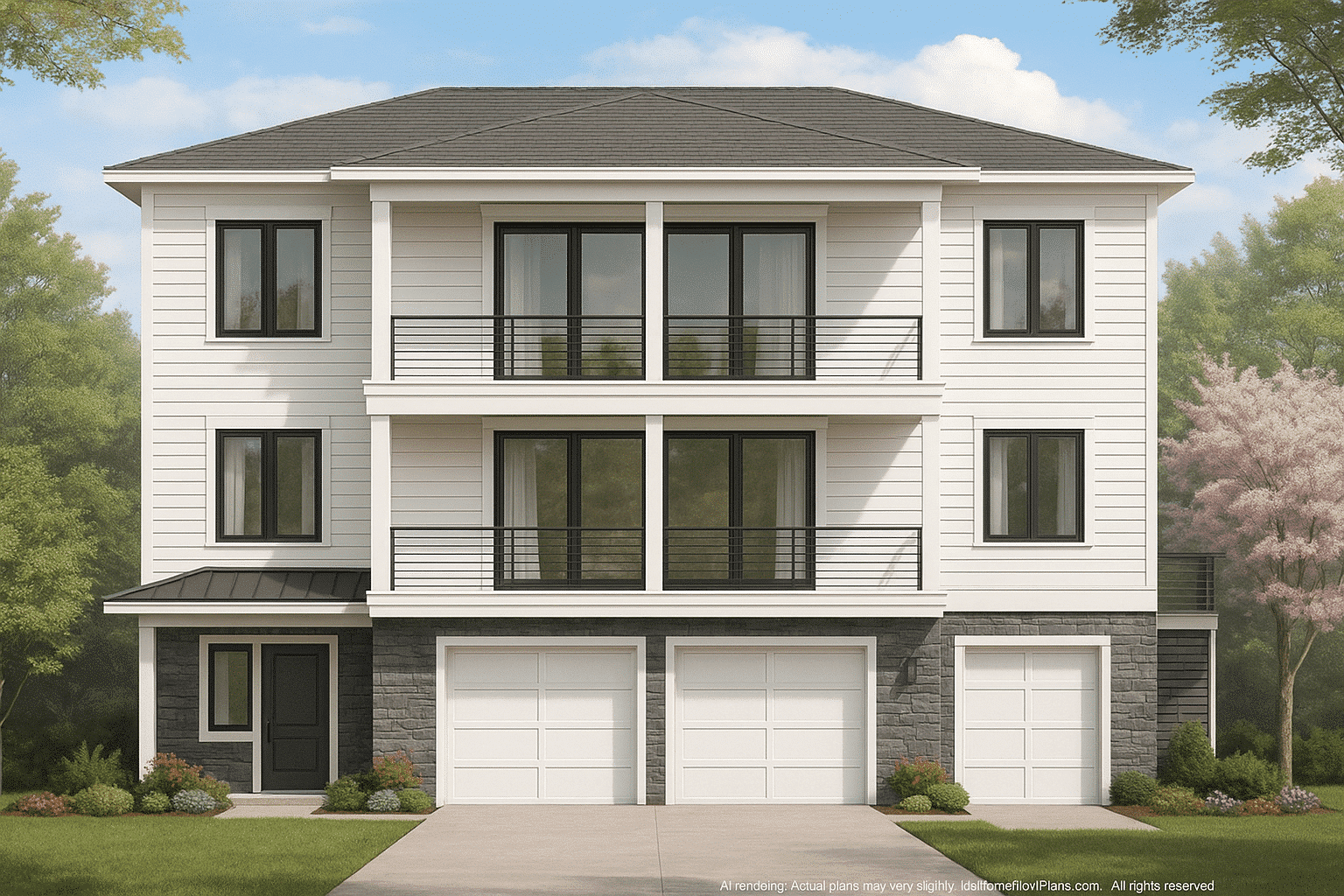 Modern Coastal Home Plan with Elevator and Open Floor Layout