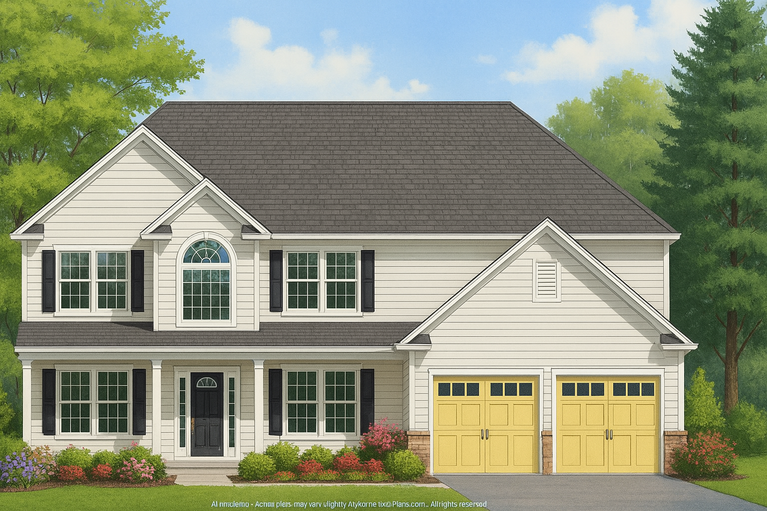 Modern Colonial Home Plan with CAD Designs and Blueprints